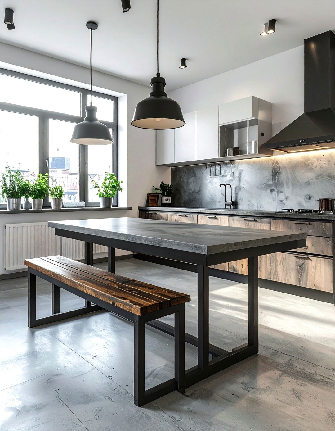 Industrial kitchen bench - 30 built-in banquette kitchen ideas