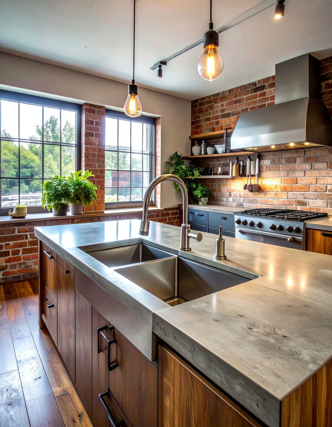 Industrial kitchen faucet - 30 brushed nickel faucet ideas