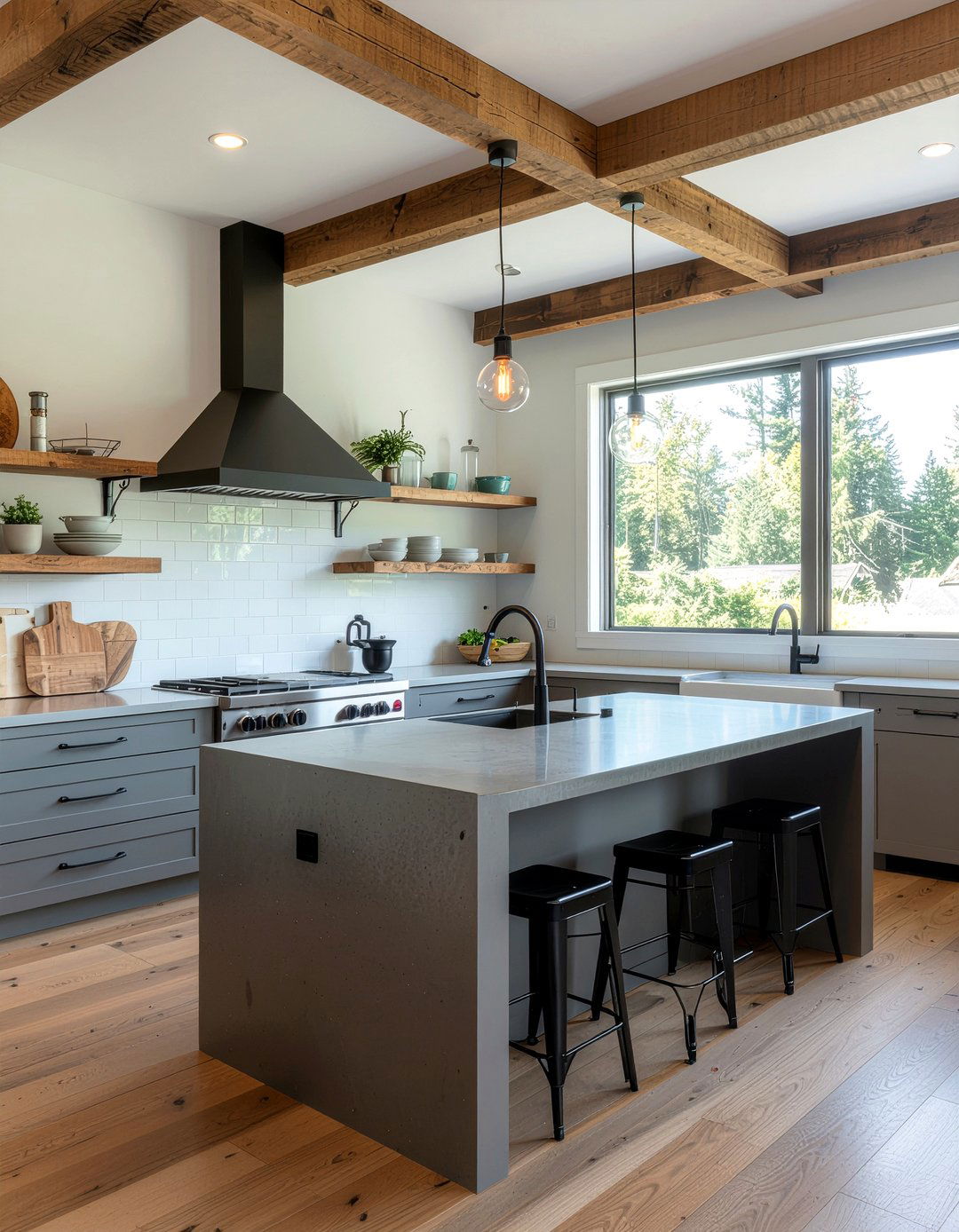 Industrial kitchen gray countertops - 30 gray countertop kitchen ideas