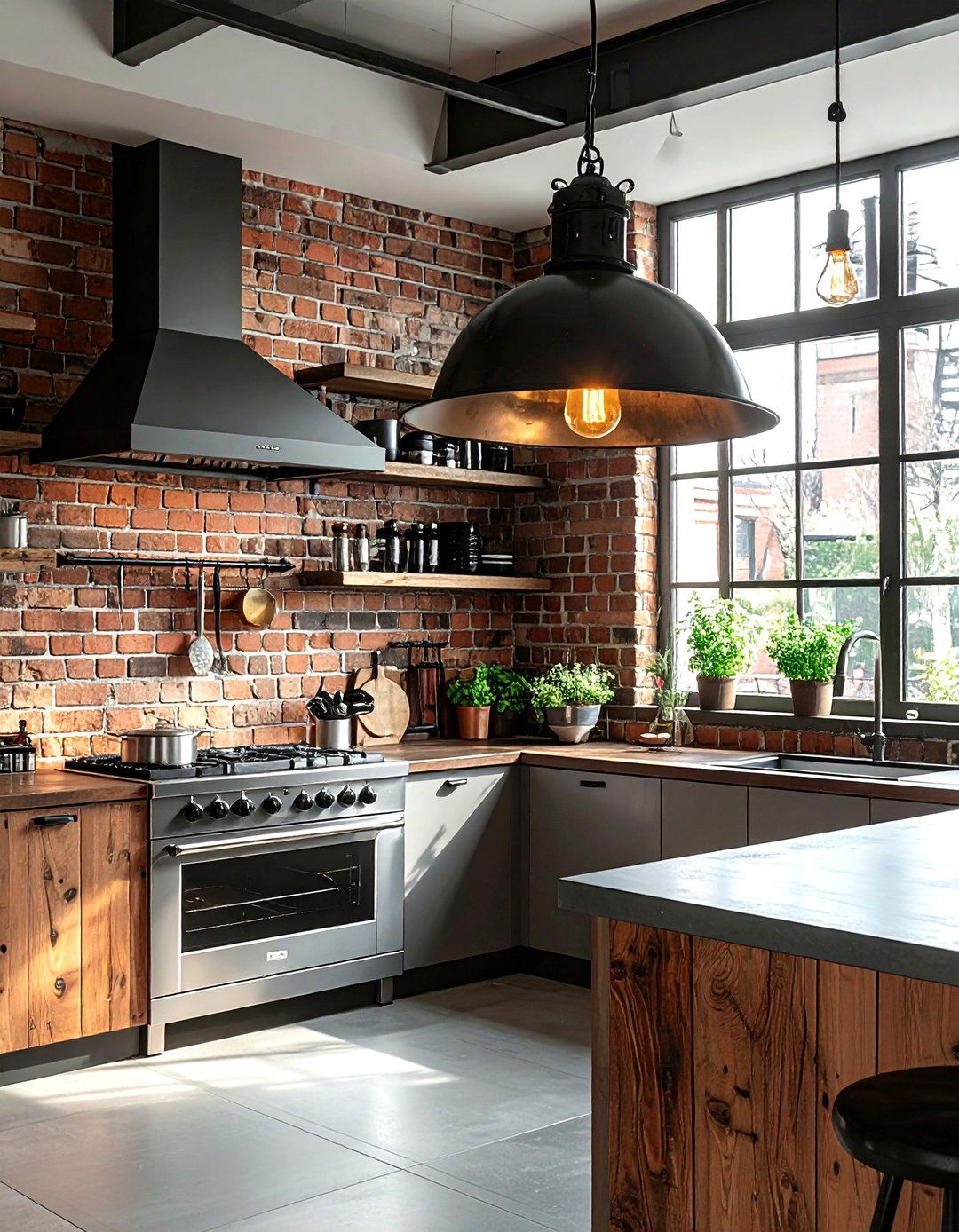 Industrial kitchen hanging lamp - 30 kitchen lamp ideas