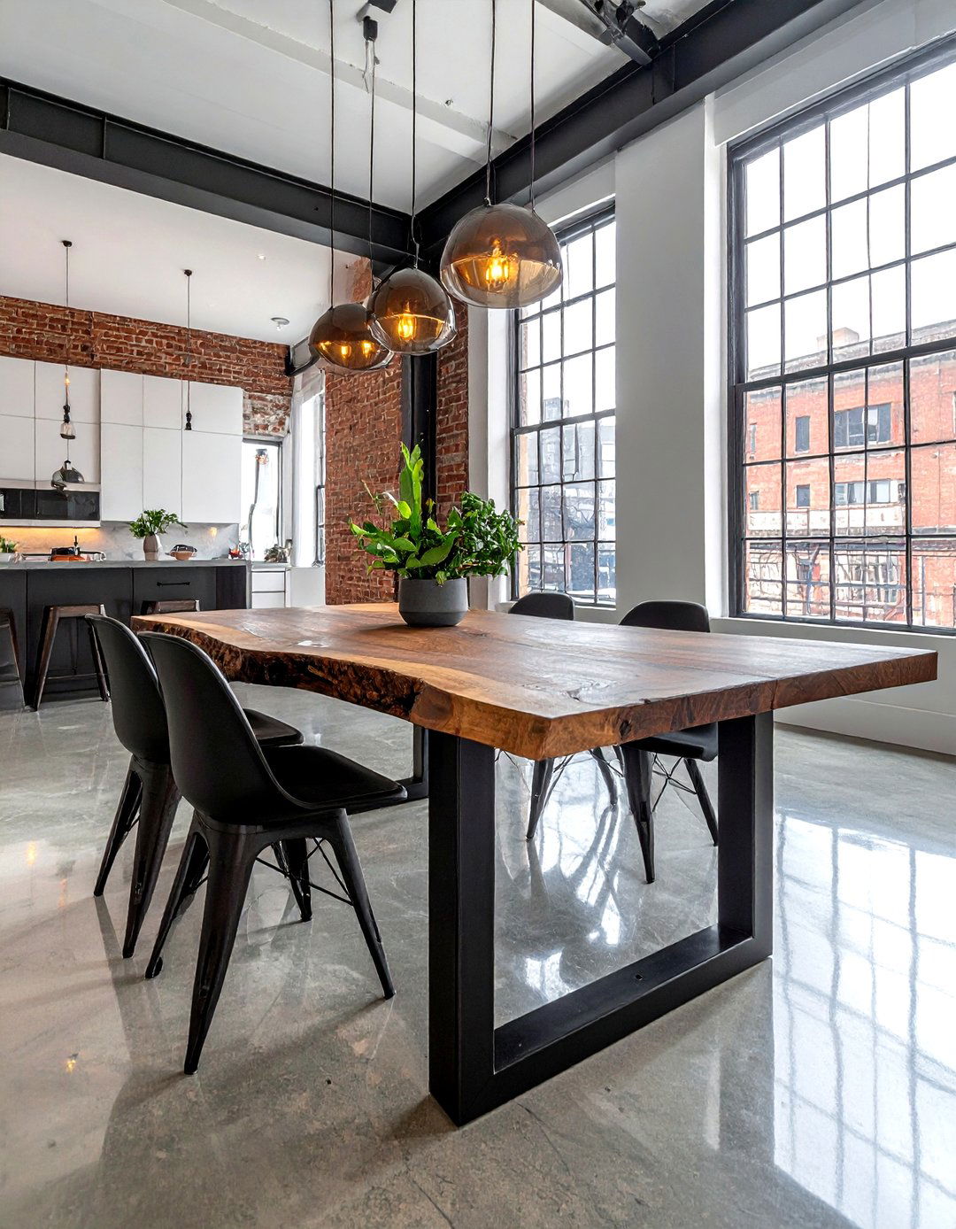 Industrial loft dining table - 30 Tribeca dining room ideas