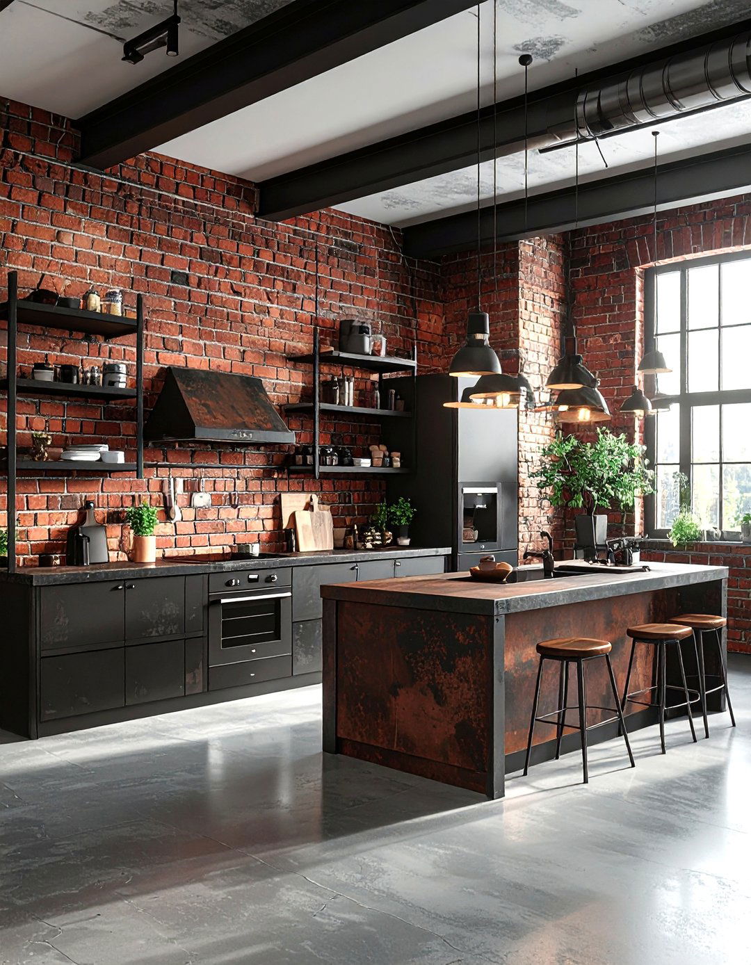 Industrial loft kitchen - 30 cozy kitchen settings
