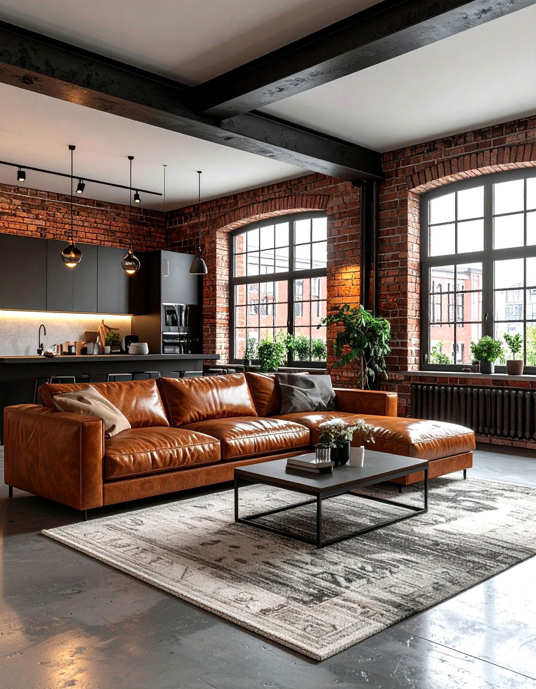 Industrial loft living room kitchen - 30 open concept living room ideas