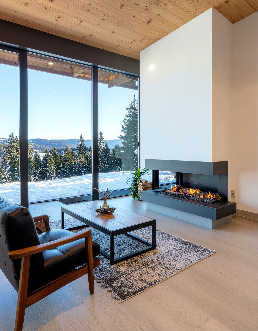 Industrial metal accents - 30 mountain house living room ideas