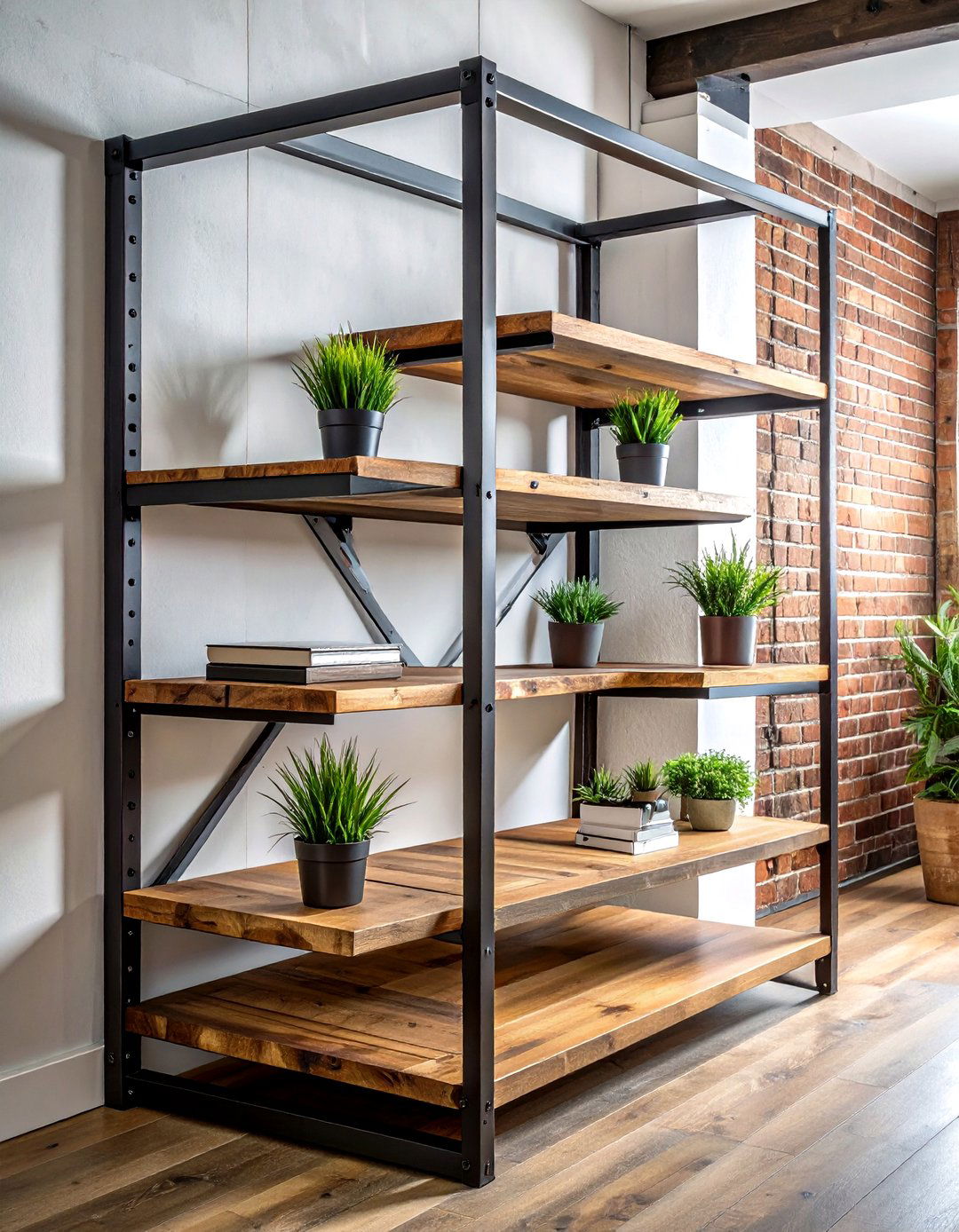 Industrial metal alcove shelves - 30 dining room alcove storage ideas