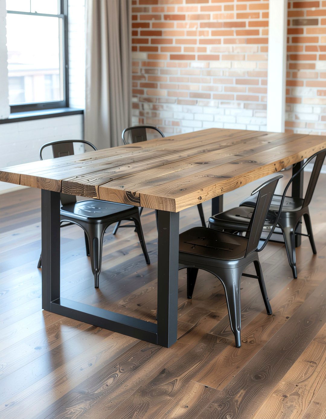 Industrial metal and wood extendable table - 30 expandable dining room ideas