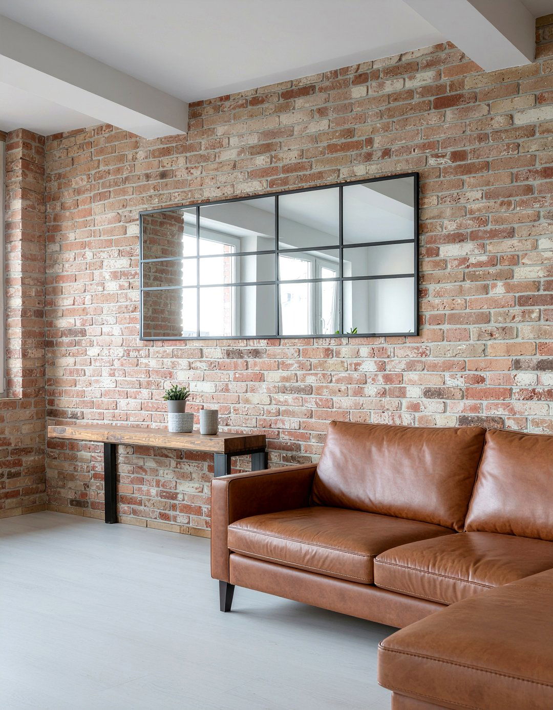 Industrial metal grid mirror - 30 living room mirrors