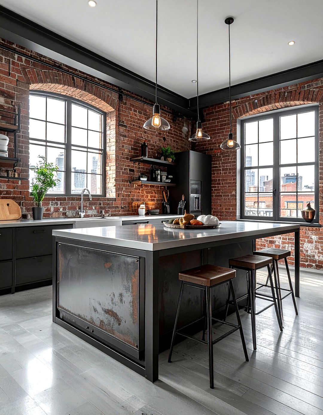Industrial metal island - 30 kitchen island ideas