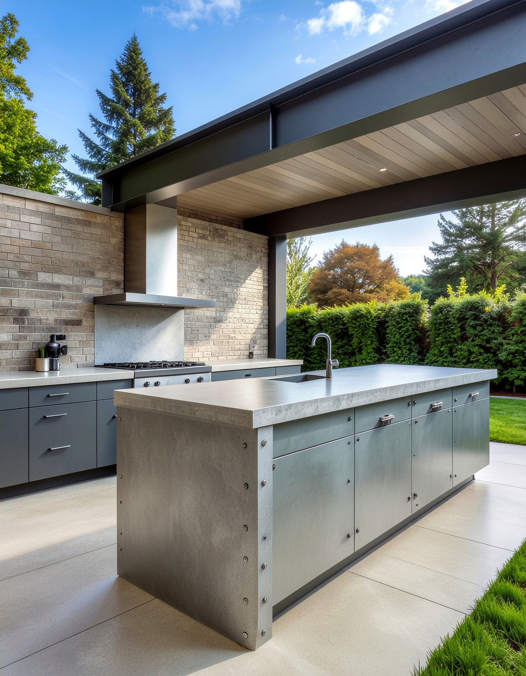 Industrial metal outdoor cabinets - 30 outdoor kitchen cabinet ideas