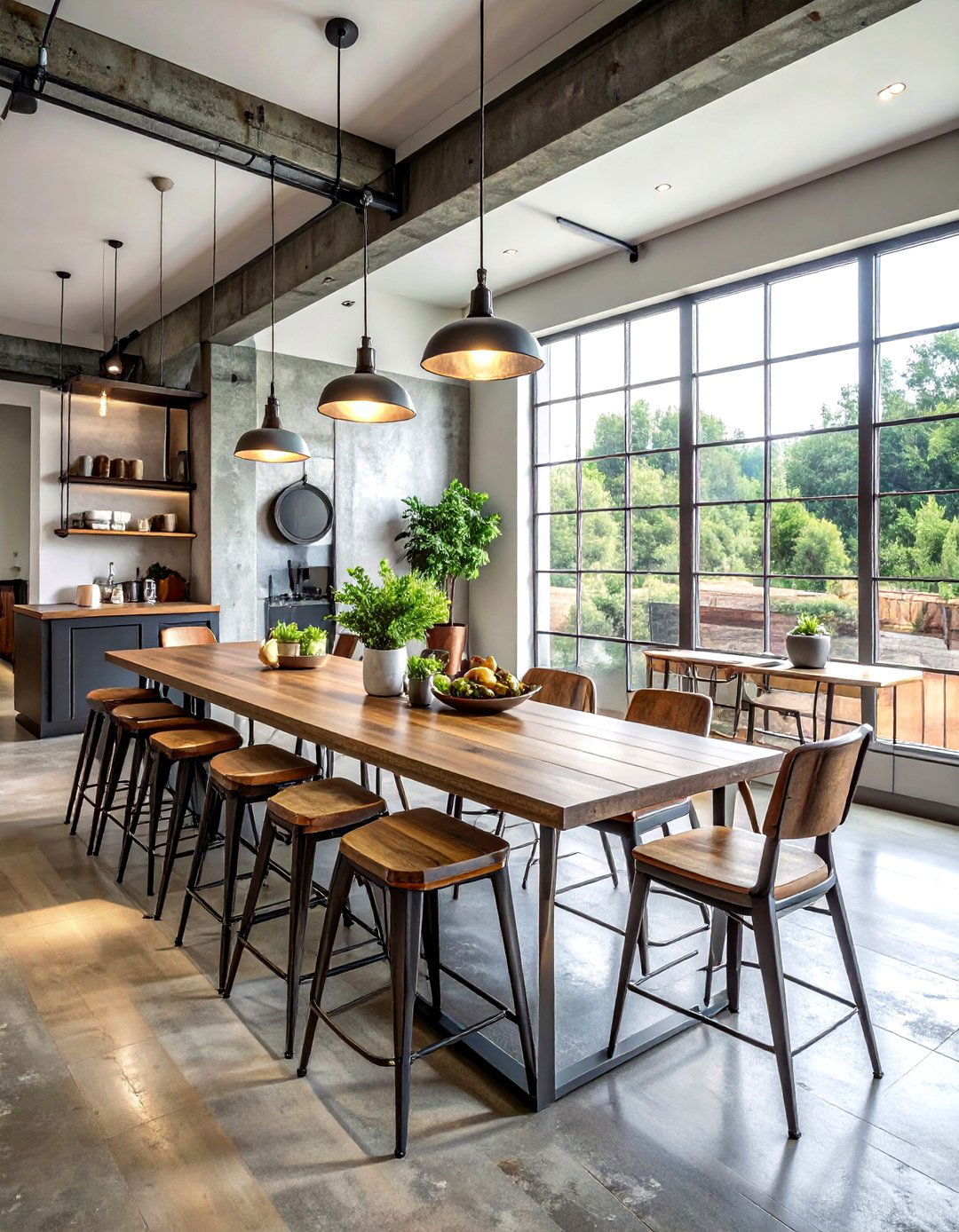 Industrial metal stools - 30 mismatched dining chair ideas