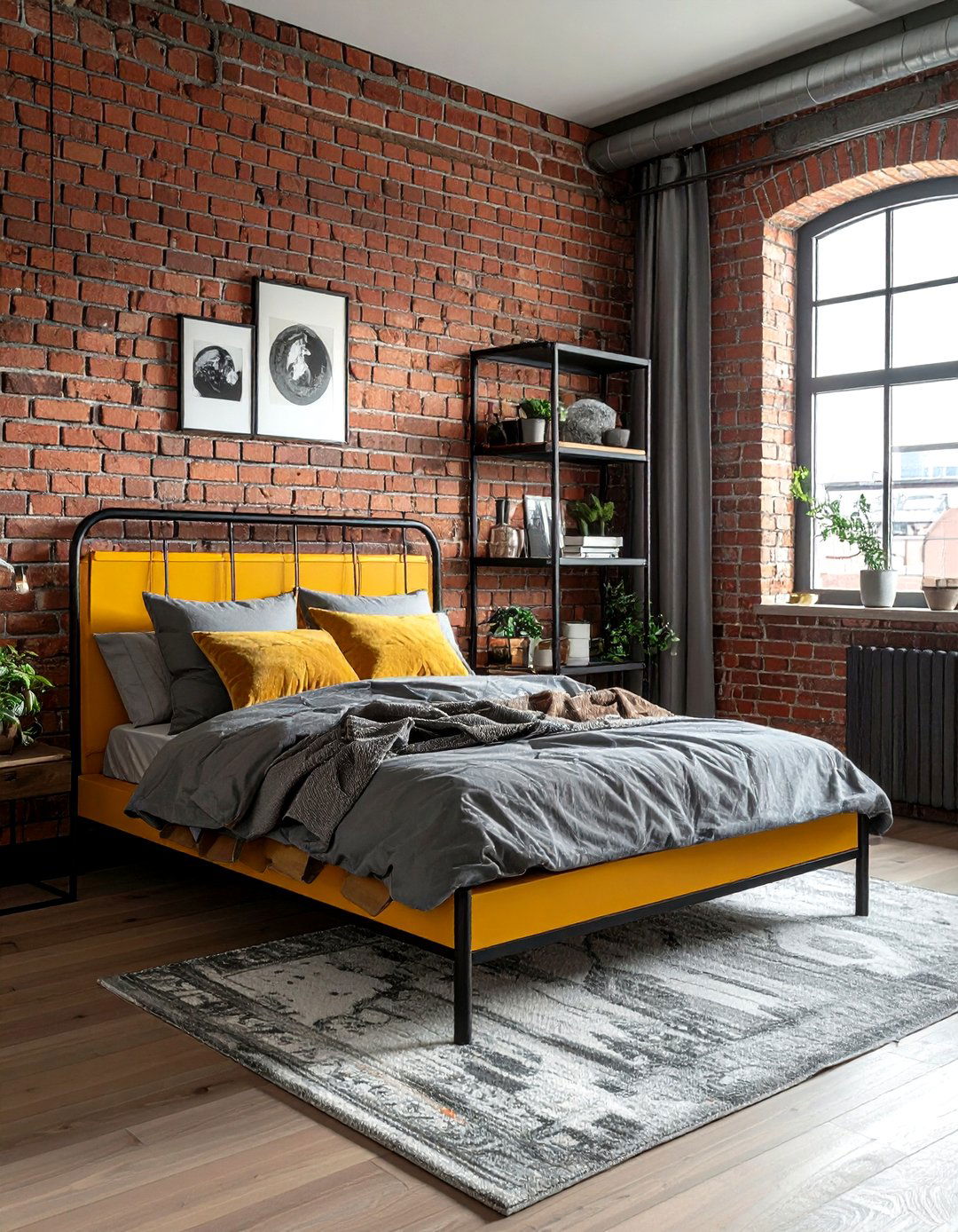 Industrial mustard bedroom - 30 mustard bedroom ideas