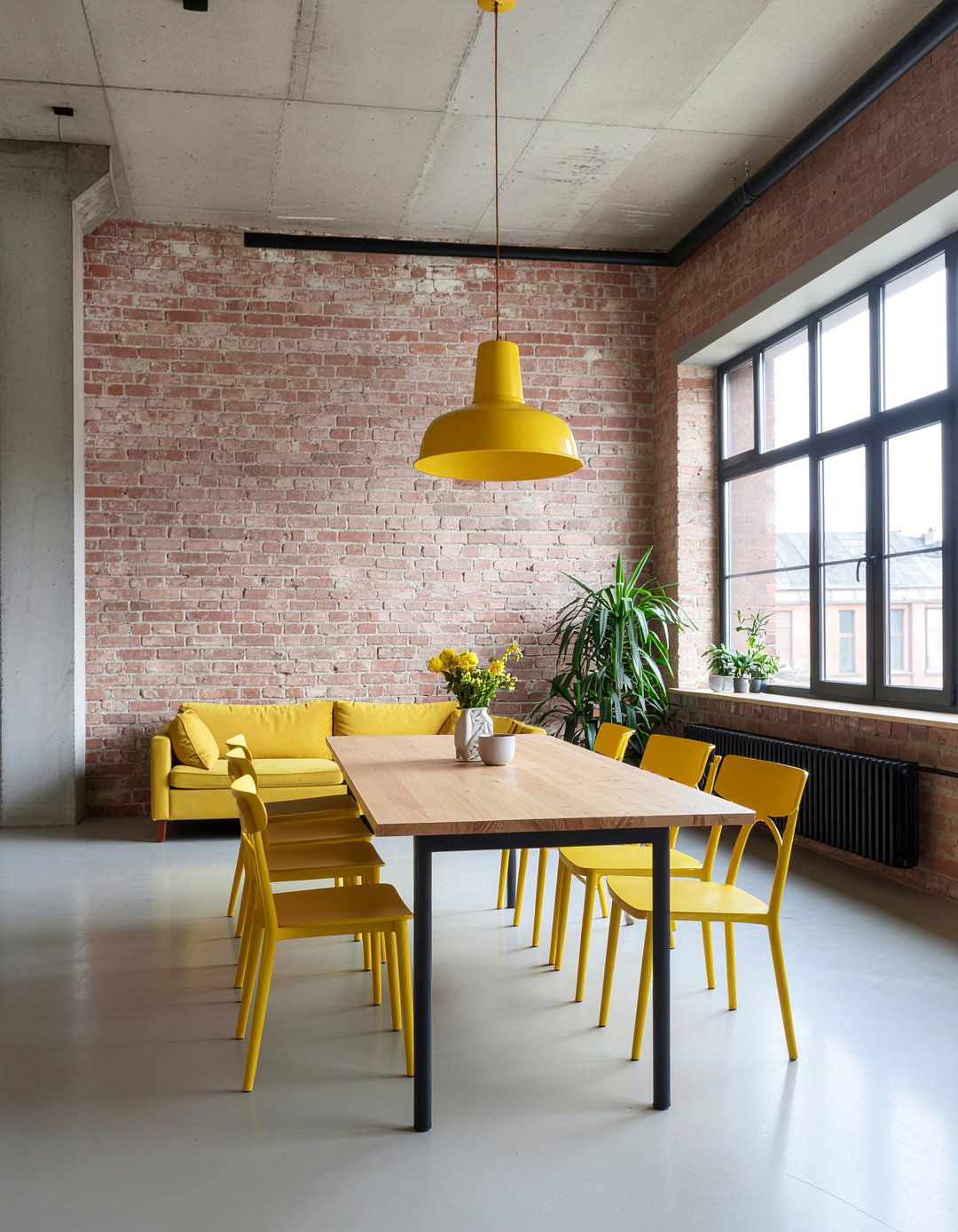 Industrial mustard dining room - 30 mustard dining room ideas