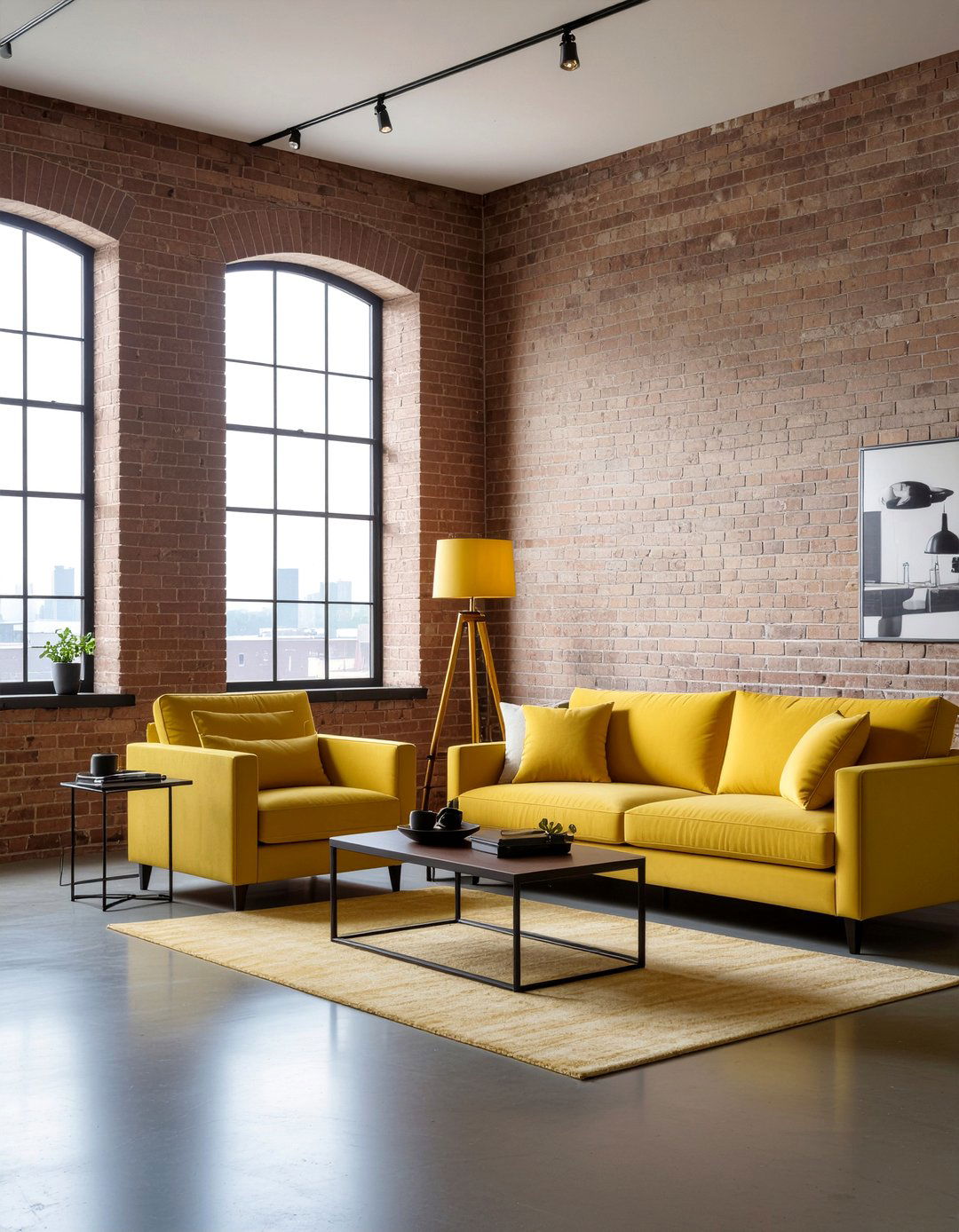 Industrial mustard living room - 30 mustard living room ideas