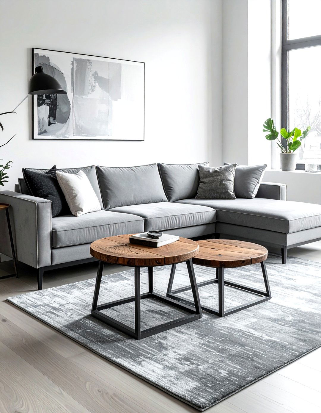 Industrial nesting tables - 30 living room industrial furniture ideas