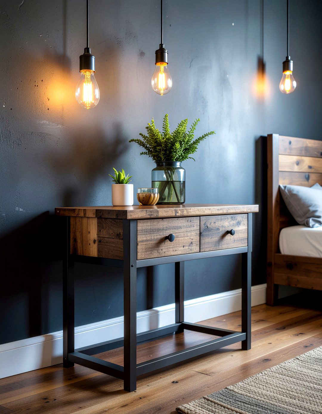Industrial nightstand - 30 bedroom nightstands