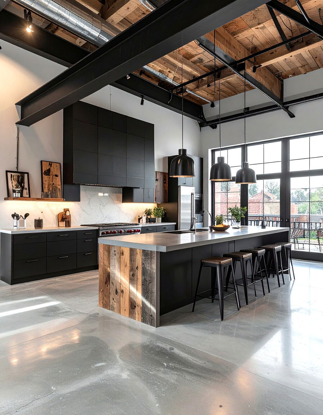 Industrial open plan layout - 30 open plan kitchen ideas