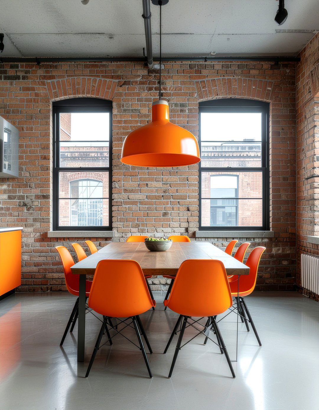 Industrial orange dining room - 30 orange dining room ideas