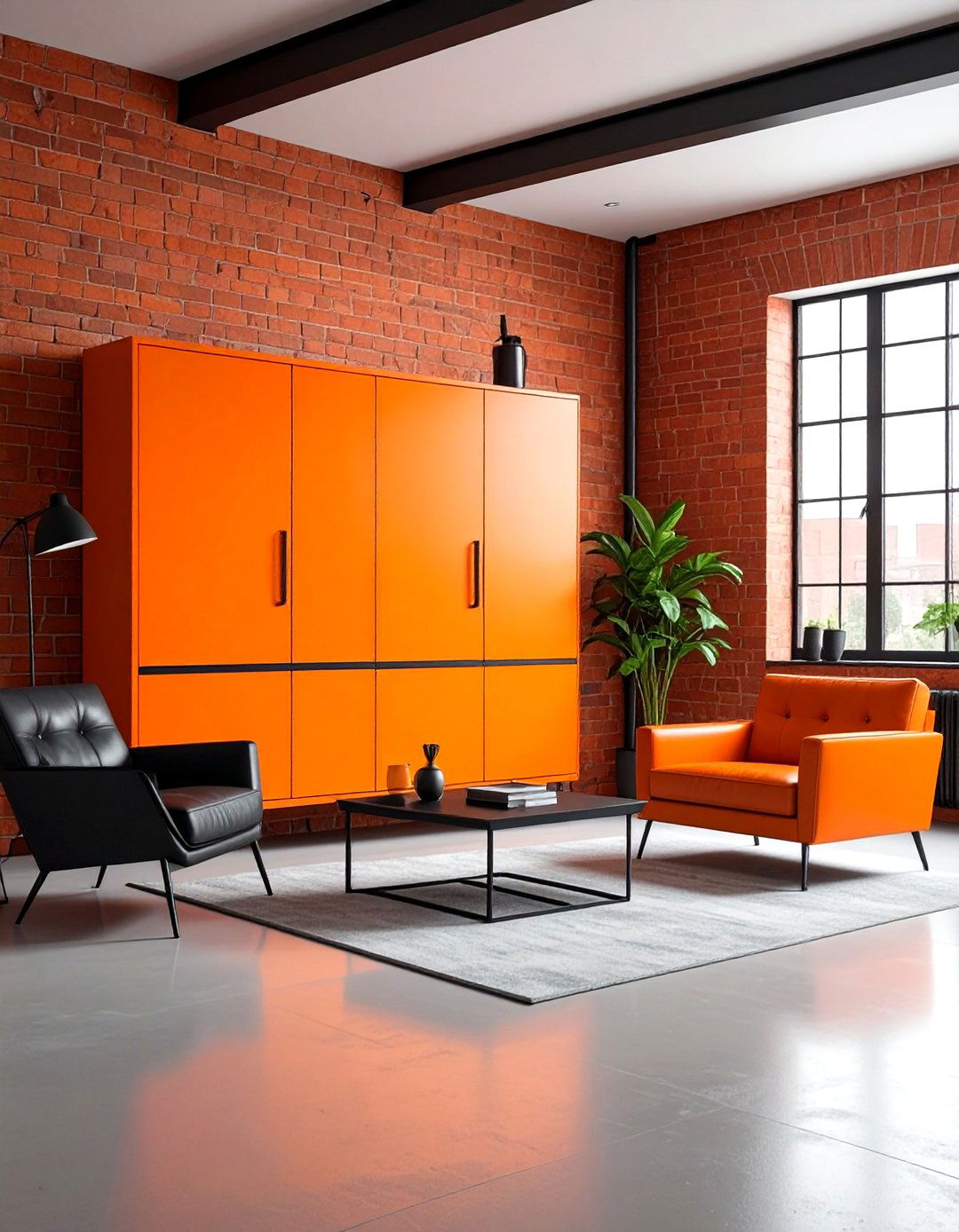 Industrial orange living room - 30 bright orange living room ideas