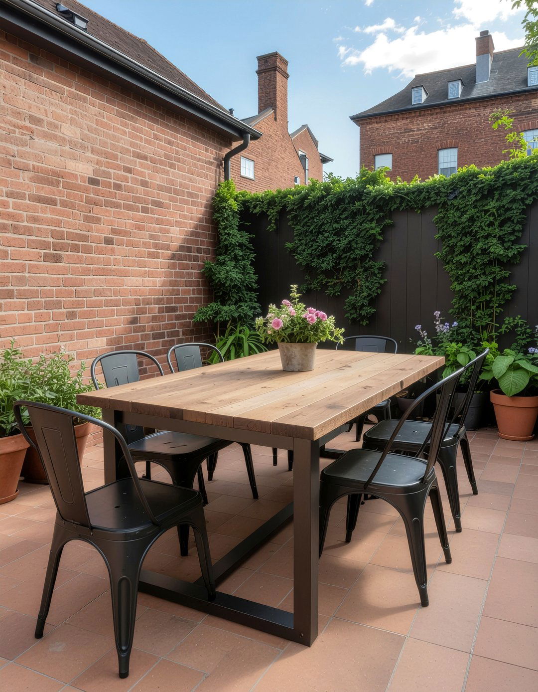 Industrial outdoor dining table - 30 outdoor dining table ideas