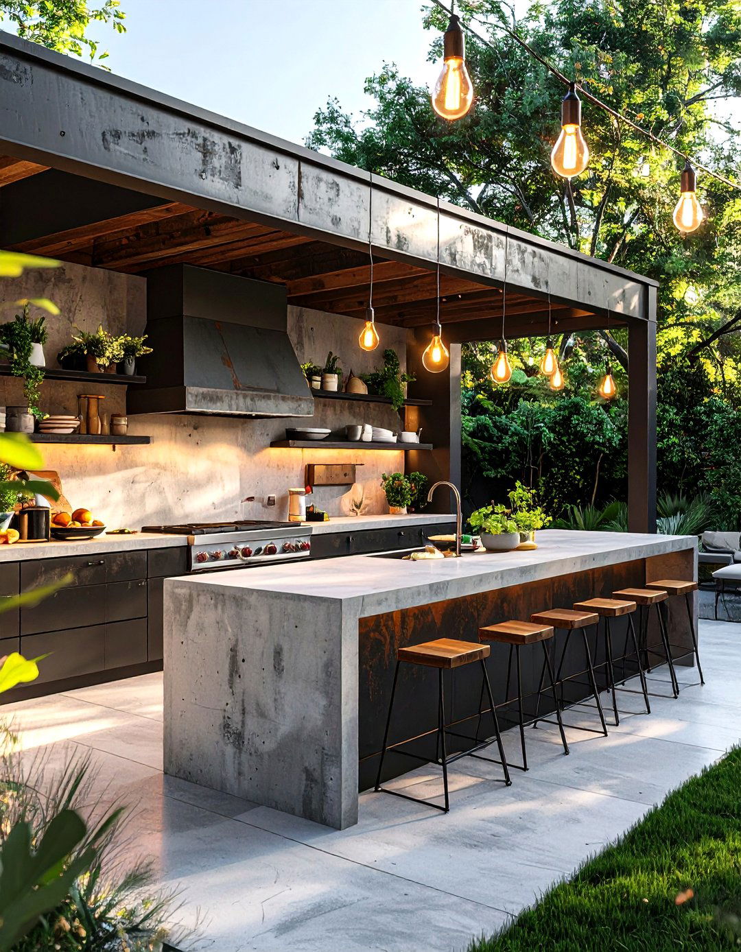 Industrial outdoor kitchen - 30 summer kitchen ideas