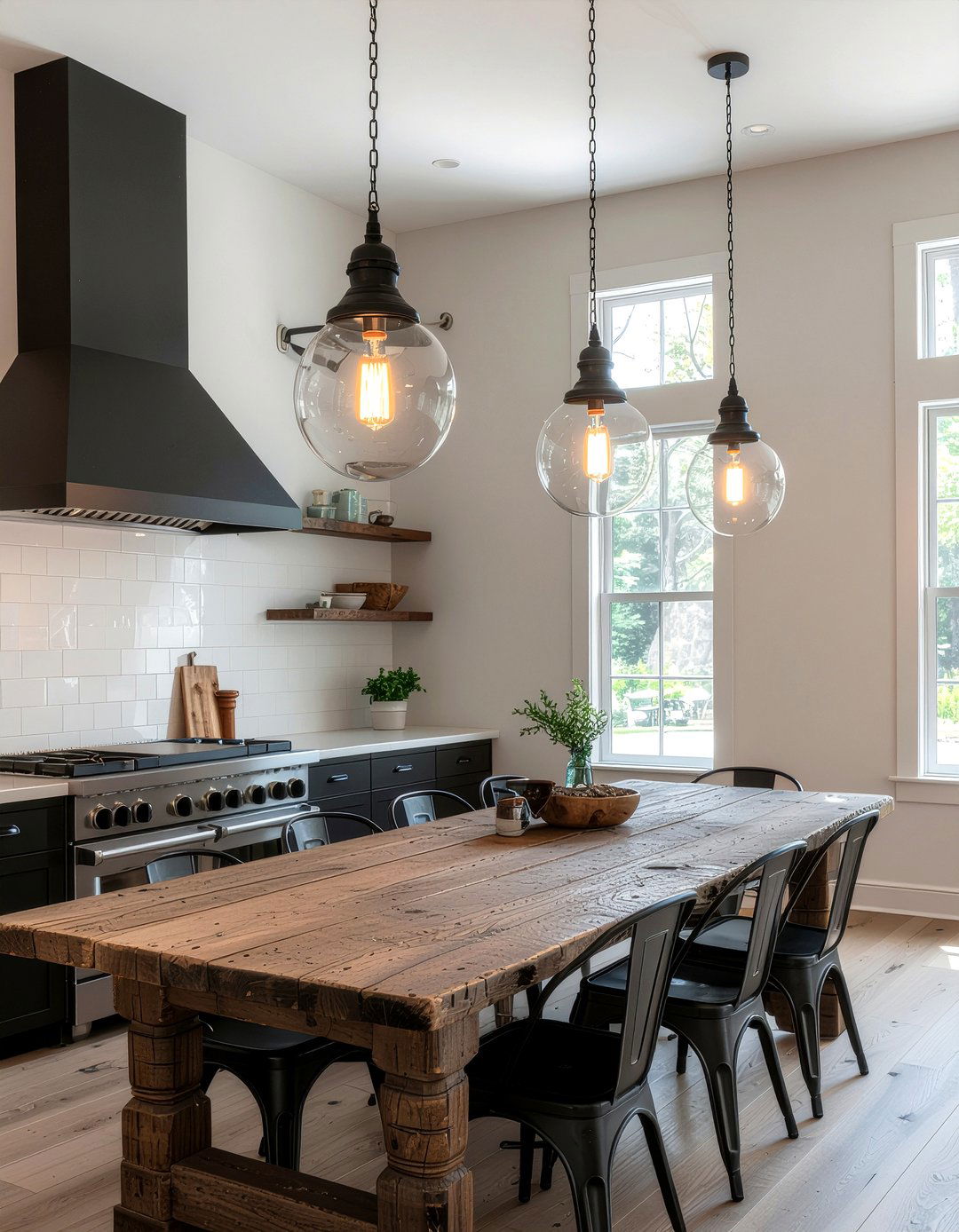 Industrial pendant lighting - 30 Fixer Upper decor ideas