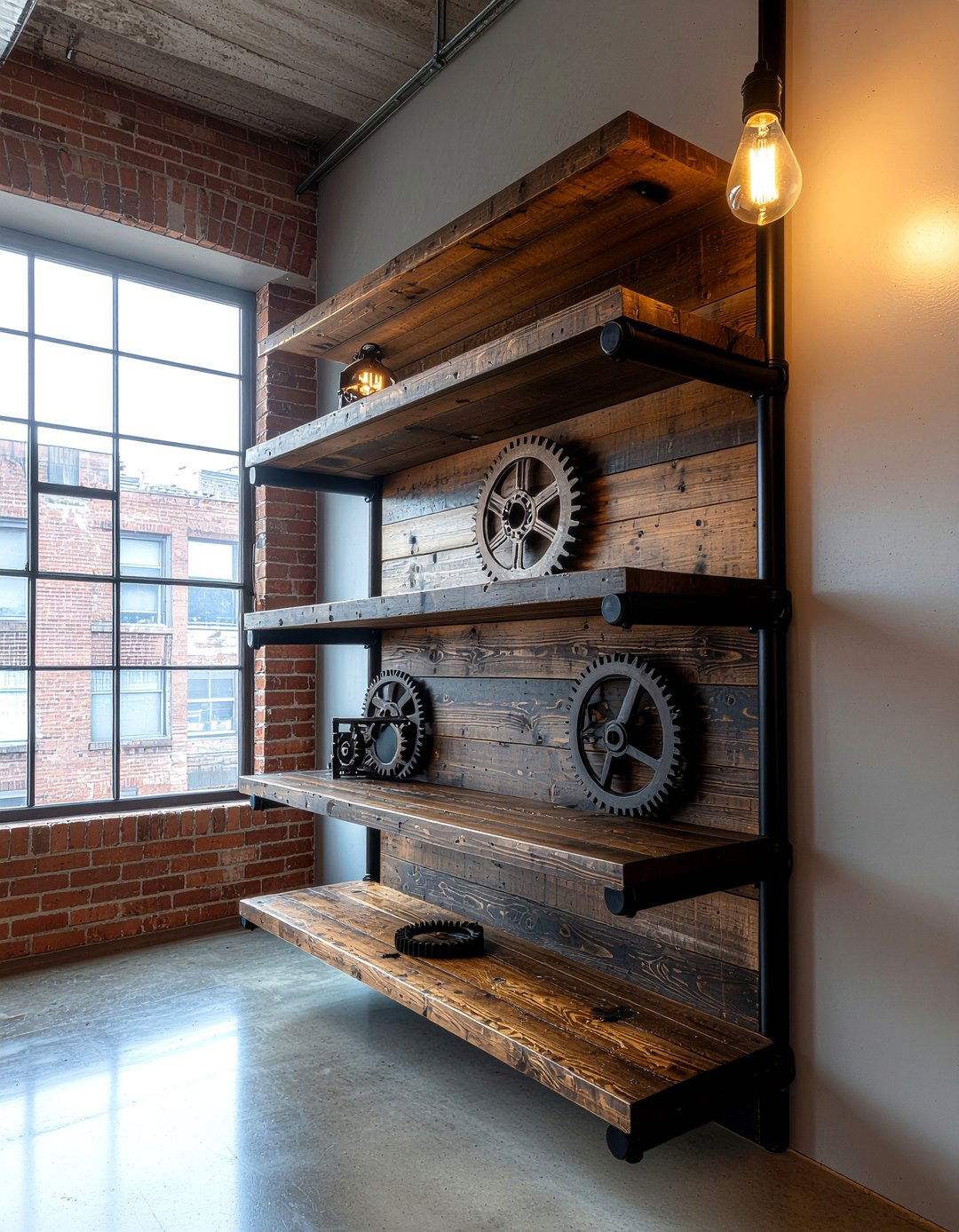 Industrial pipe bracket - 30 floating shelf decor ideas