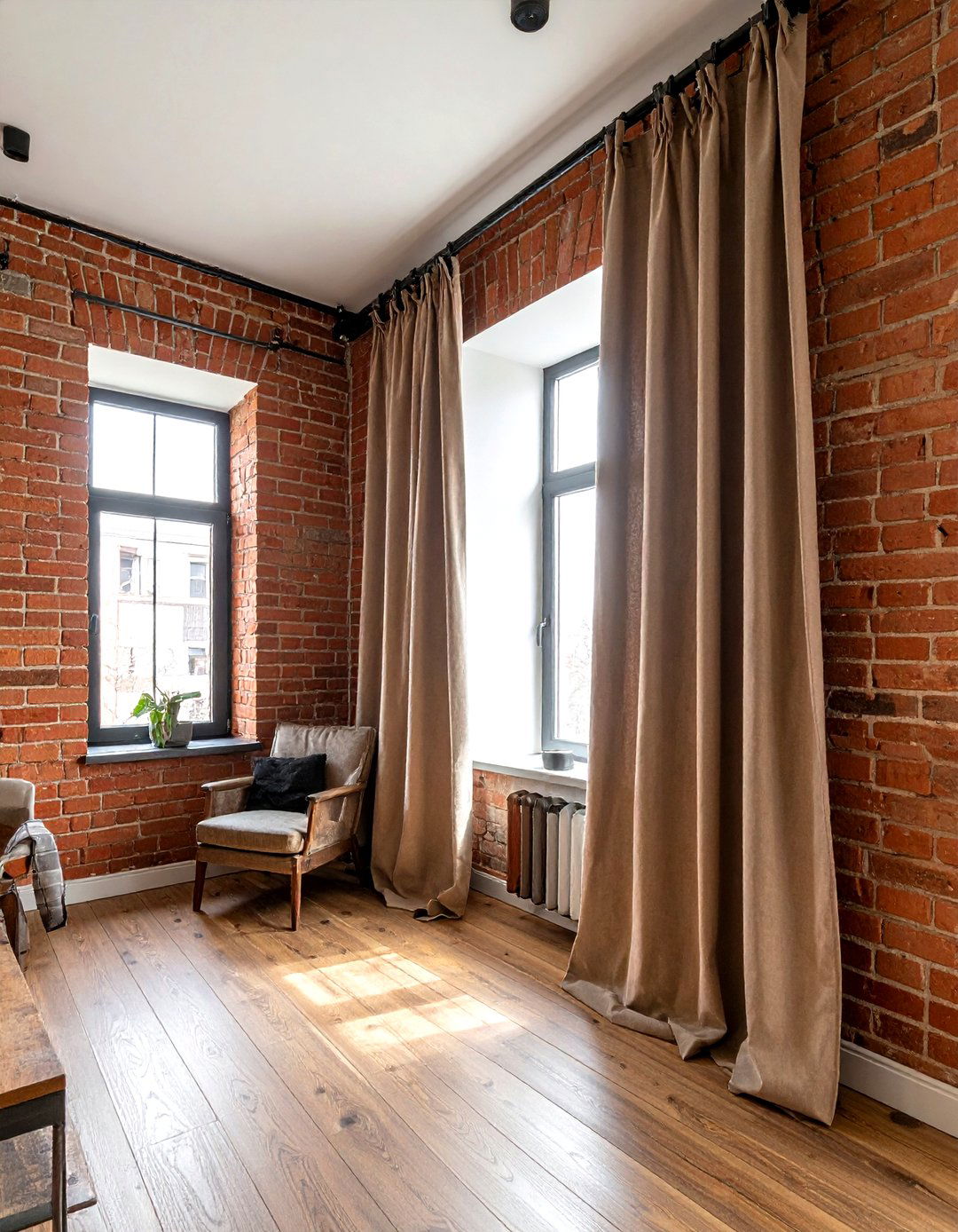 Industrial pipe curtain rod - 30 curtain rod ideas