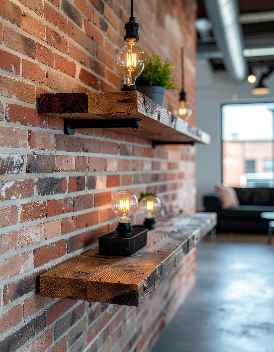 Industrial pipe floating shelves - 30 living room floating shelves