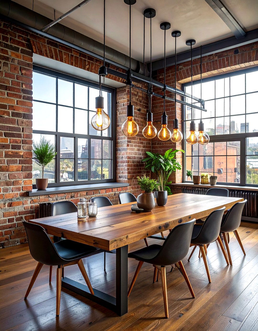 Industrial pipe lighting - 30 upcycled dining room ideas