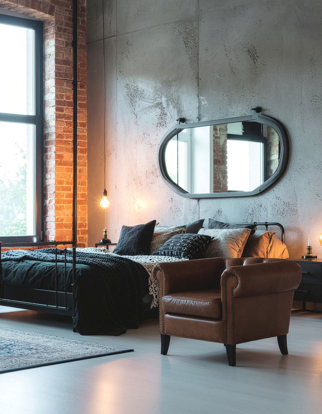Industrial pipe mirror - 30 bedroom wall mirrors