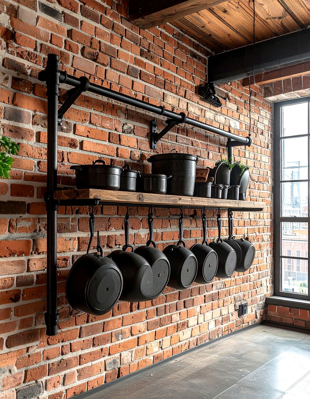 Industrial pipe pot rack - 30 kitchen pot rack ideas