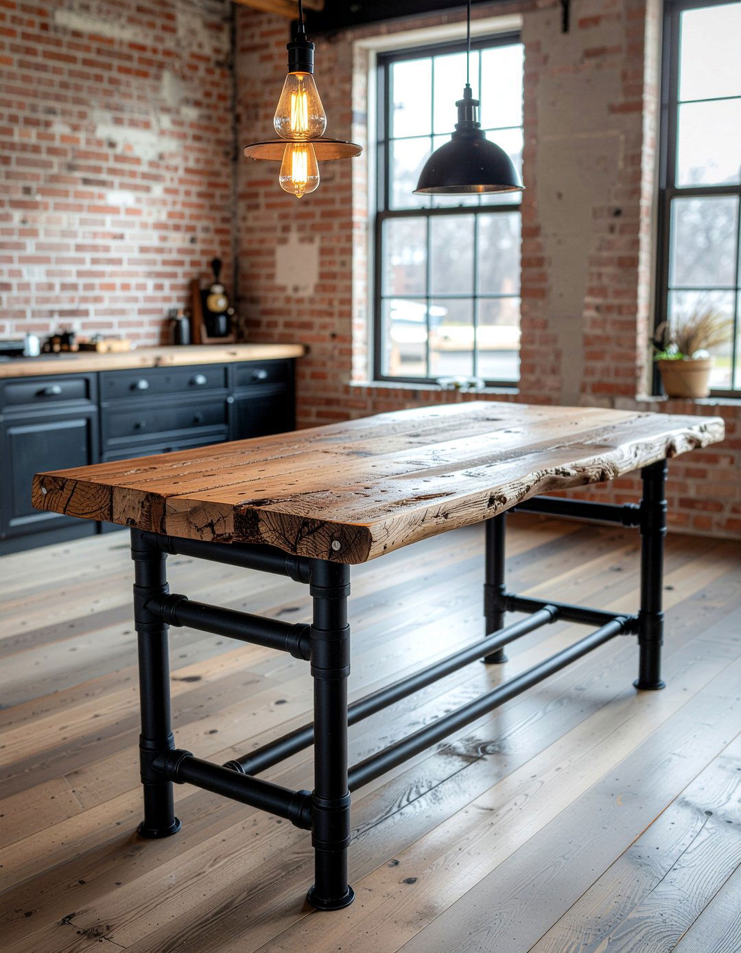 Industrial pipe table - 30 DIY dining table ideas