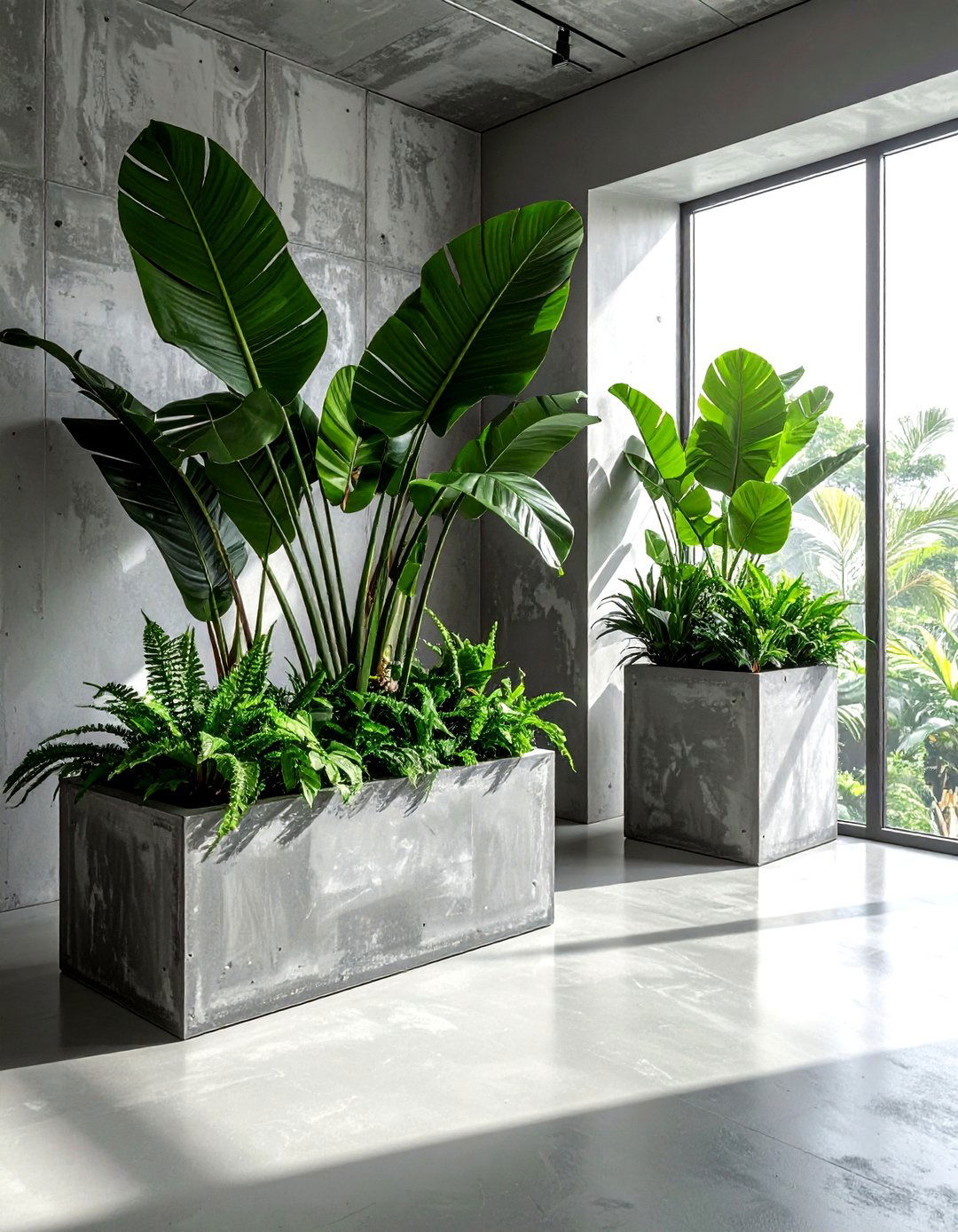 Industrial plant decor grey - 30 industrial grey living room ideas