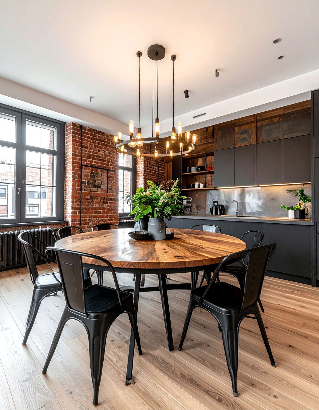 Industrial round dining room - 30 round dining room ideas