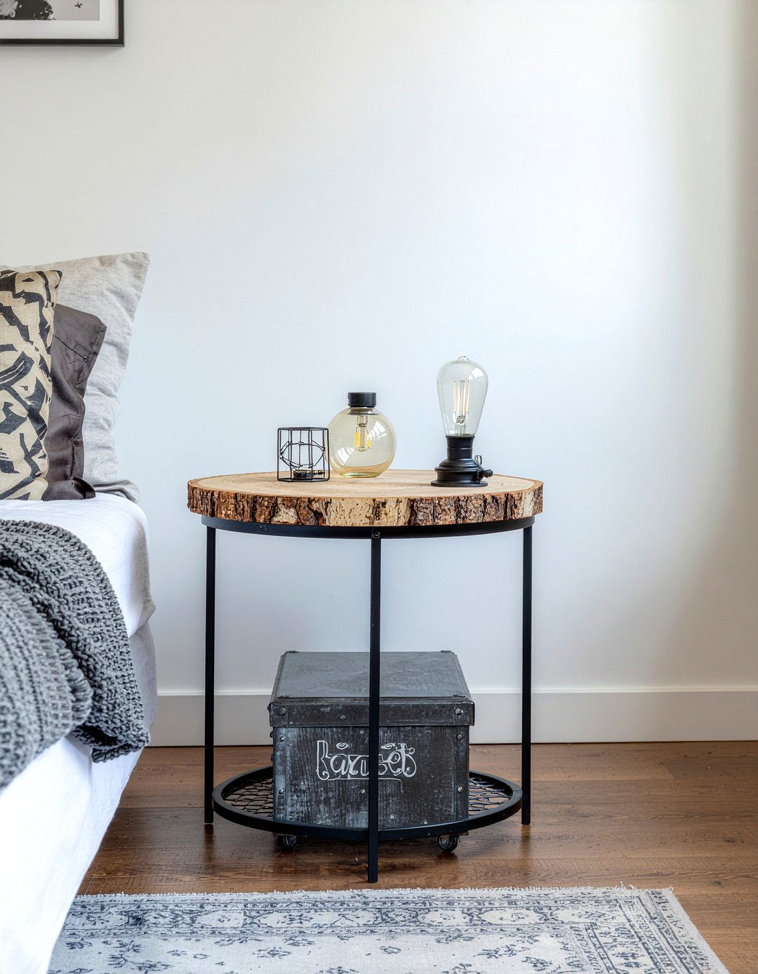 Industrial round nightstand - 30 bedroom round nightstands