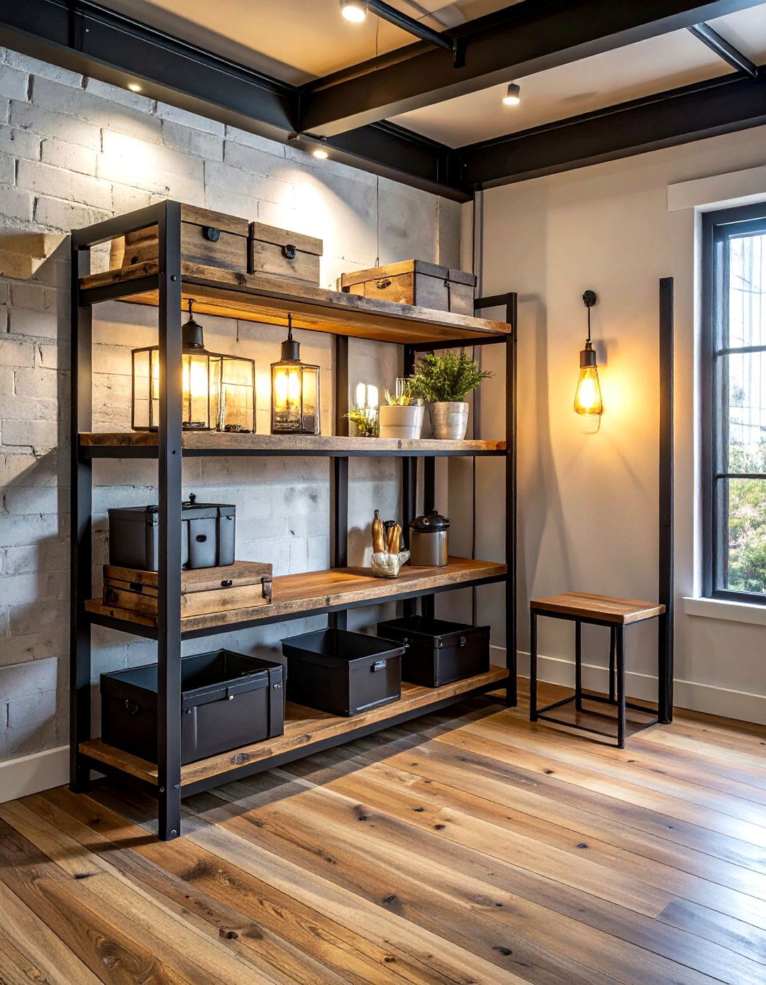 Industrial shelf display - 30 shelf vignette ideas