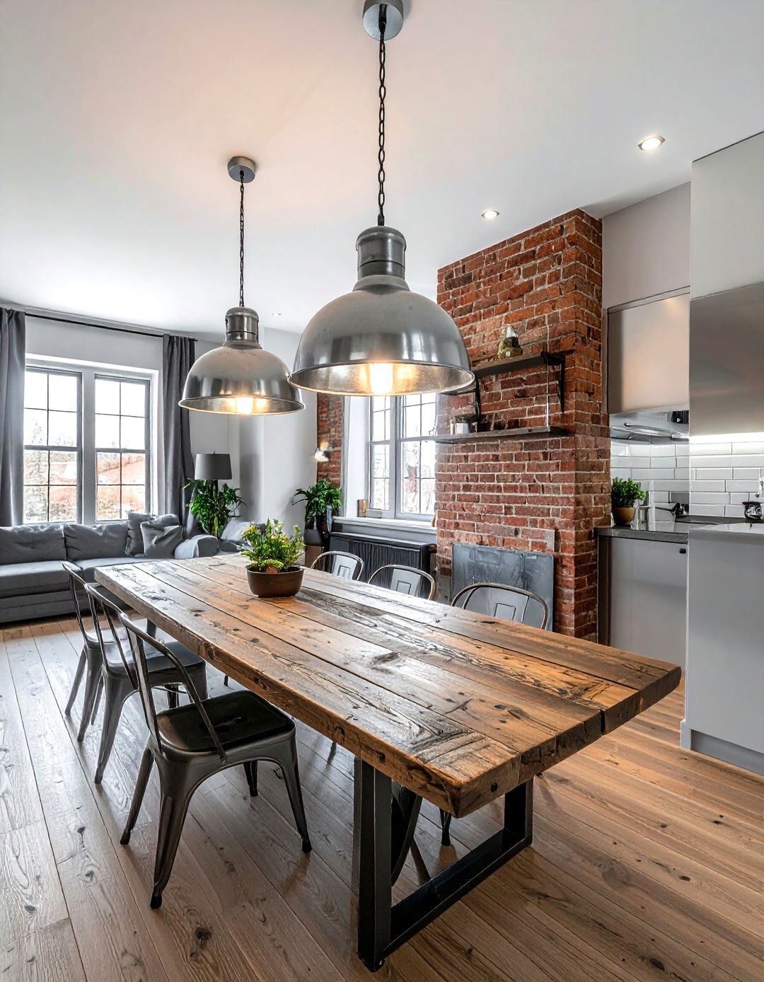 Industrial silver dining room - 30 silver accent dining room ideas