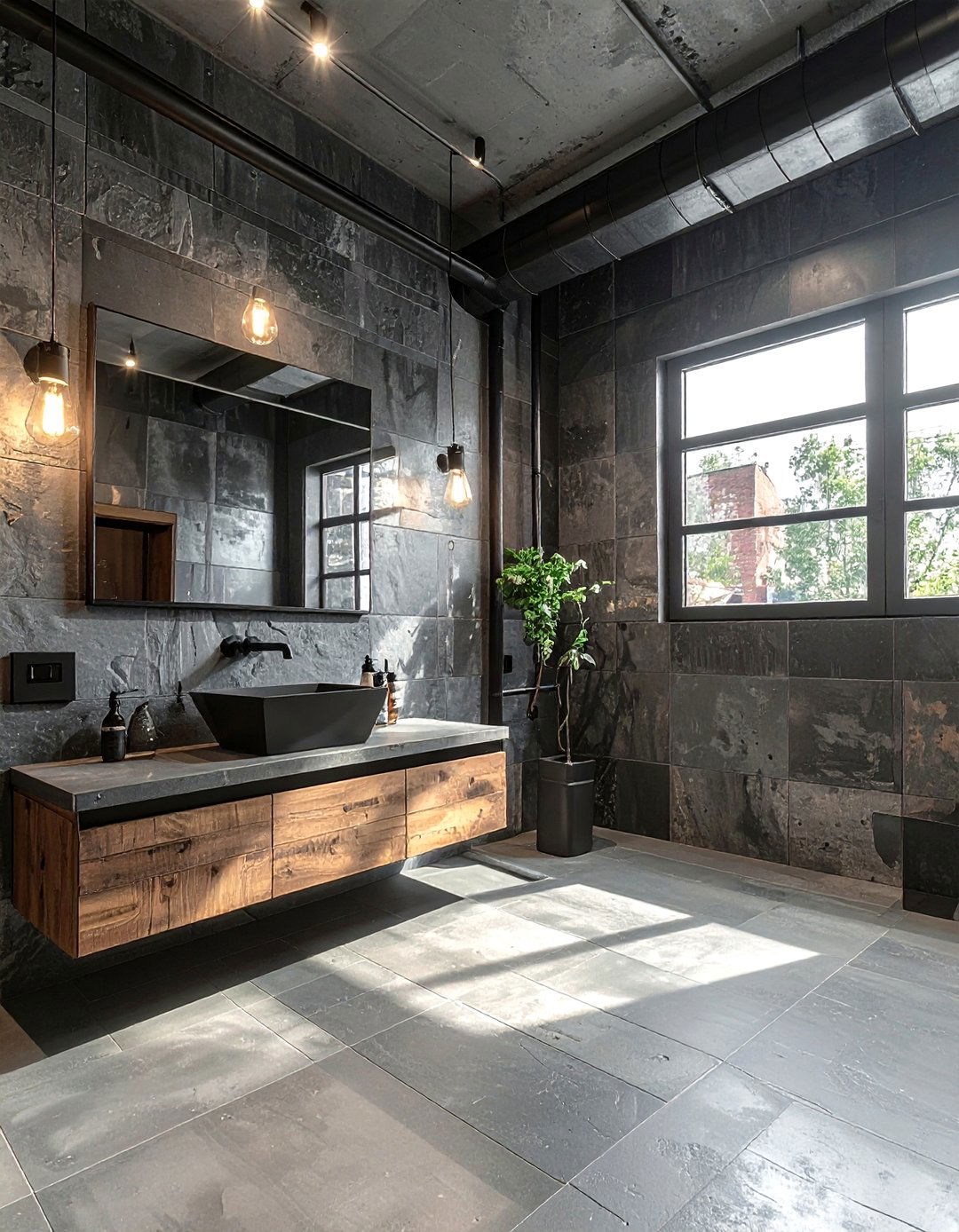 Industrial slate bathroom - 30 slate bathroom ideas