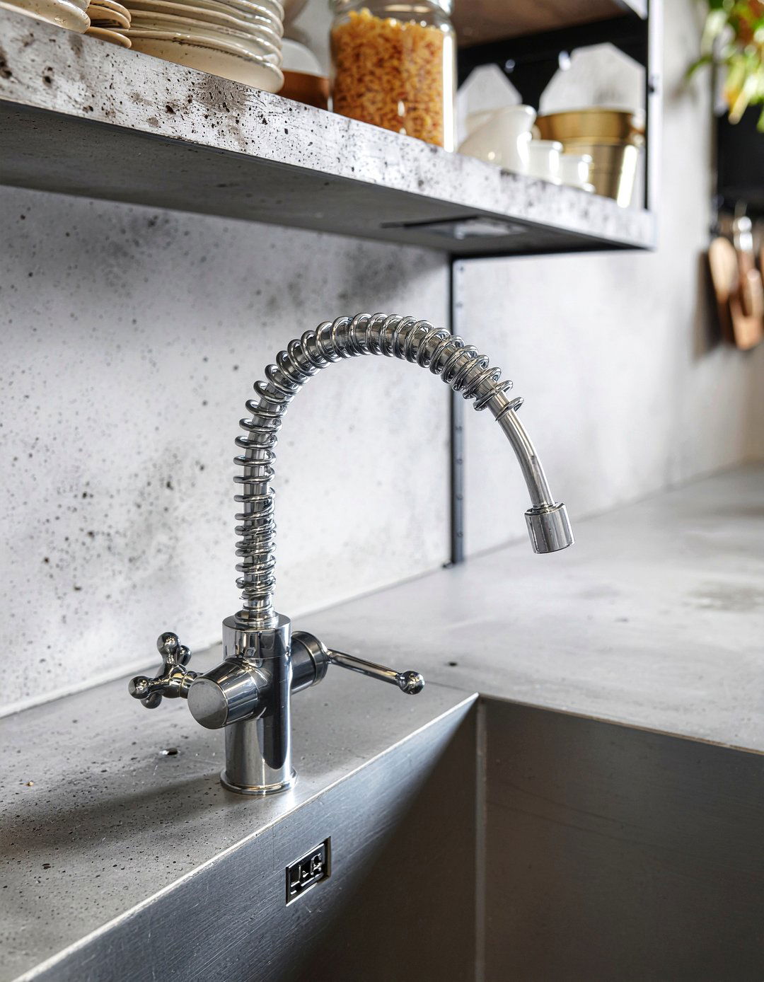 Industrial spring kitchen faucet chrome - 30 chrome kitchen faucet ideas
