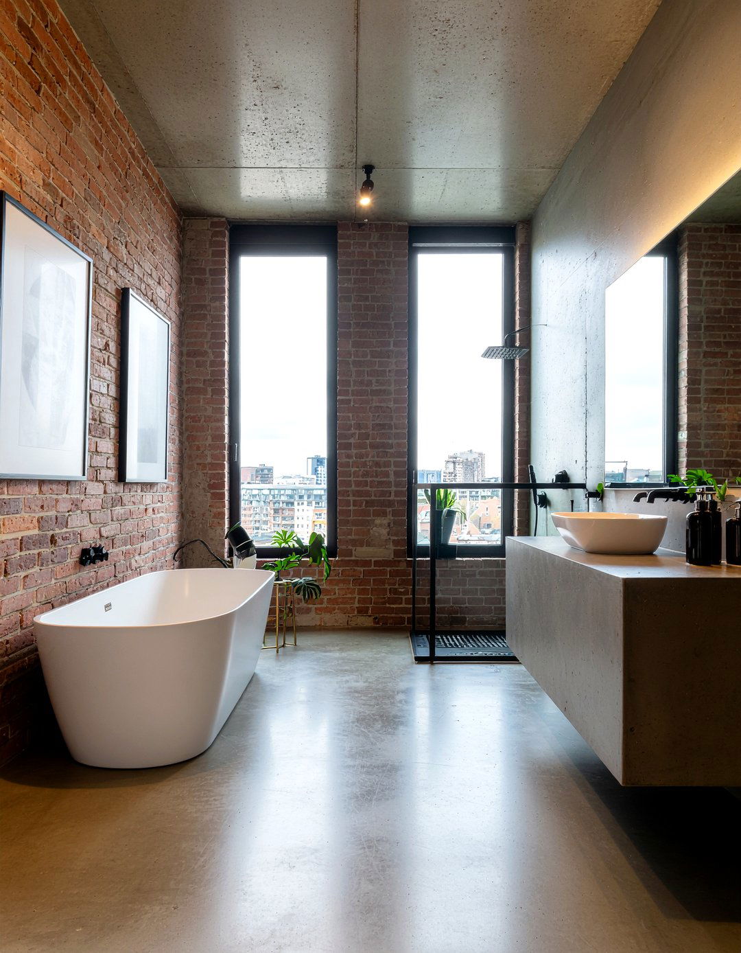 Industrial style L shaped bathroom layout - 30 L-shaped bathroom layout ideas