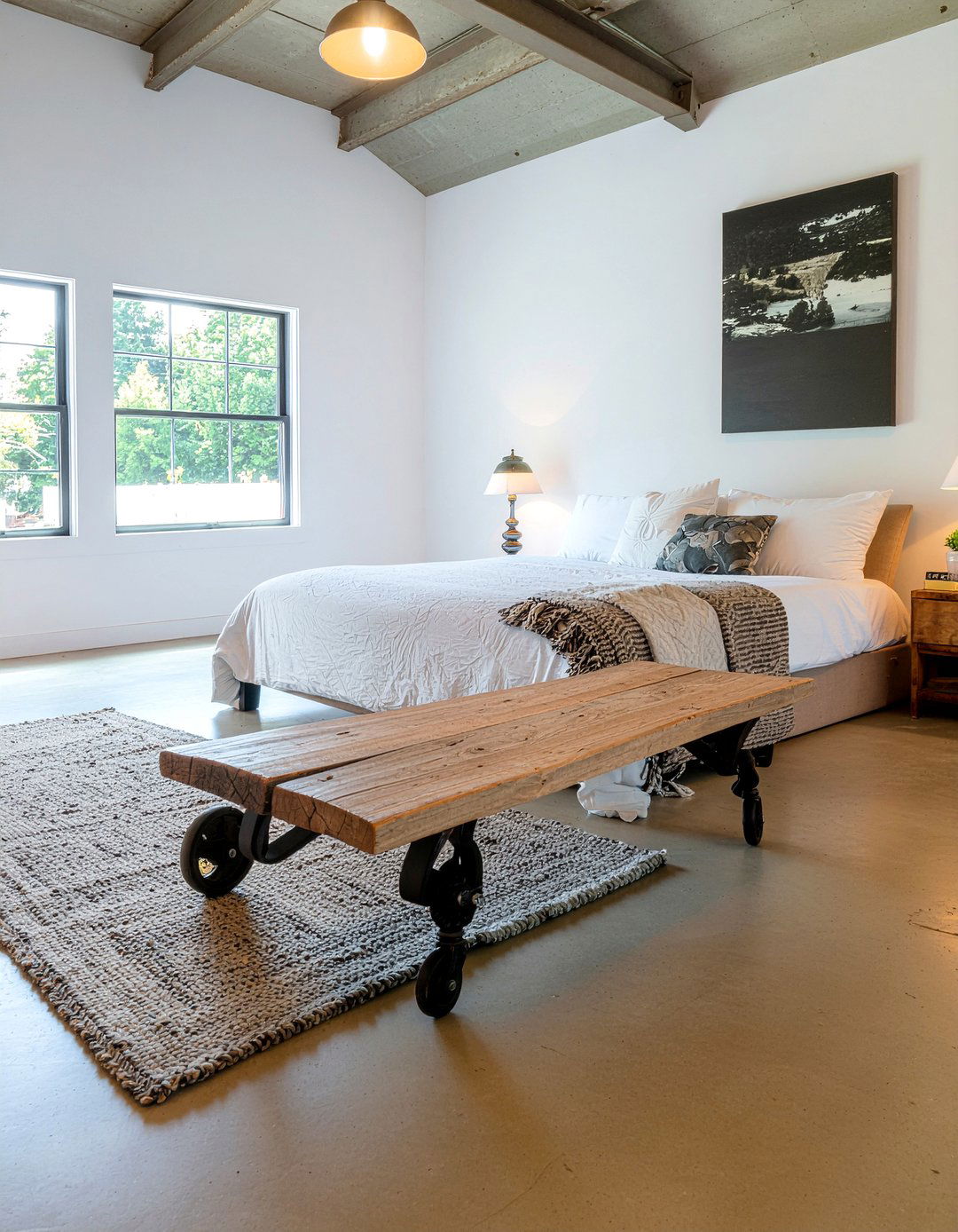 Industrial style bench - 30 bedroom end of bed benches