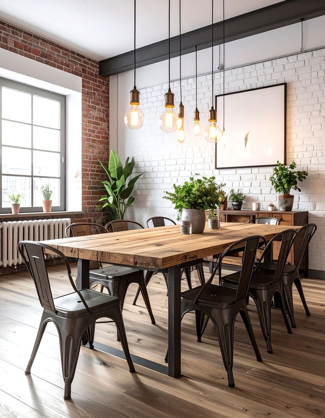 Industrial style dining room setup - 30 dining room arrangement ideas