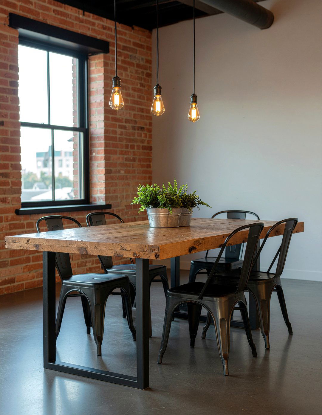 Industrial style dining set - 30 durable dining room ideas