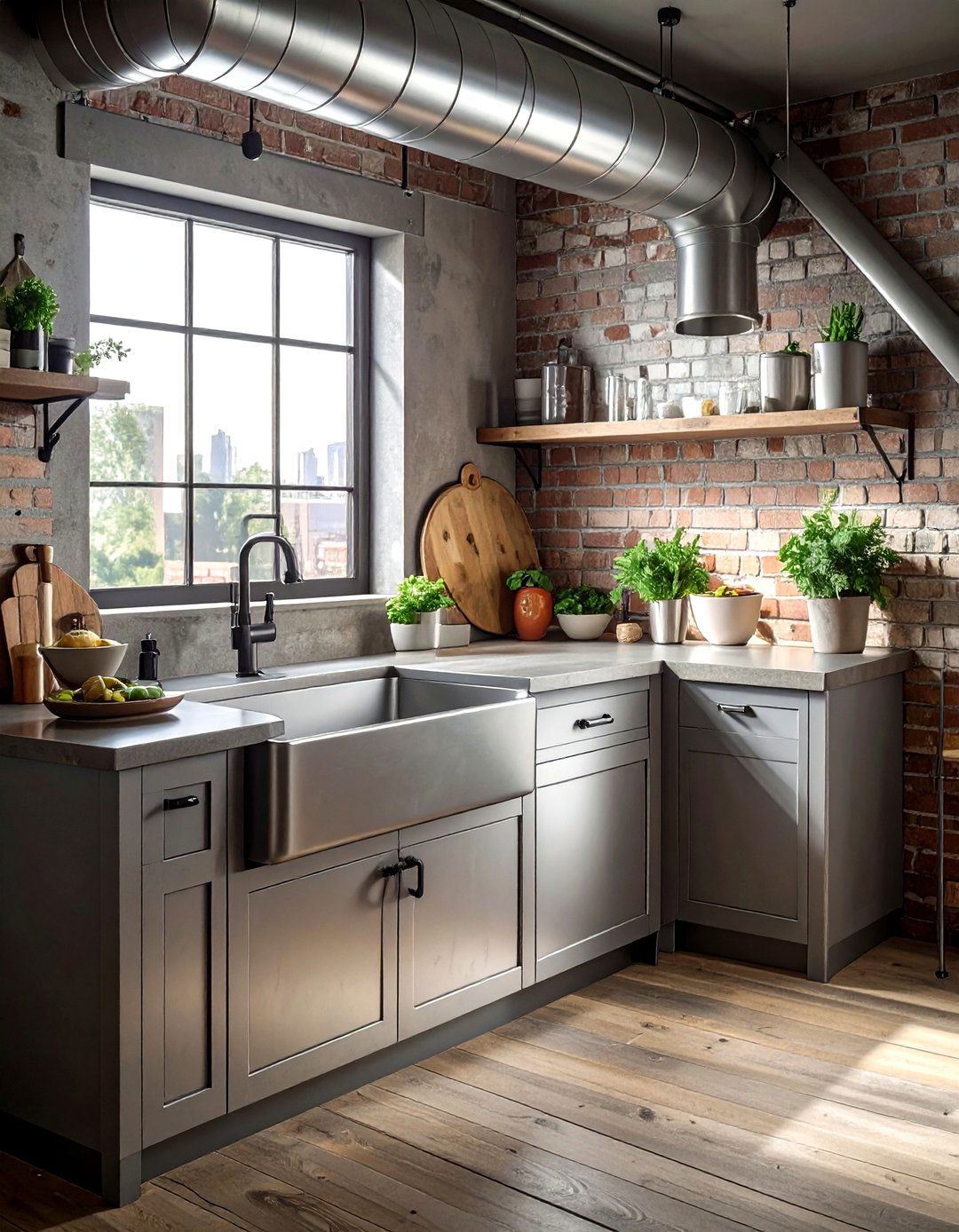 Industrial style farmhouse sink - 30 farmhouse sink kitchen ideas