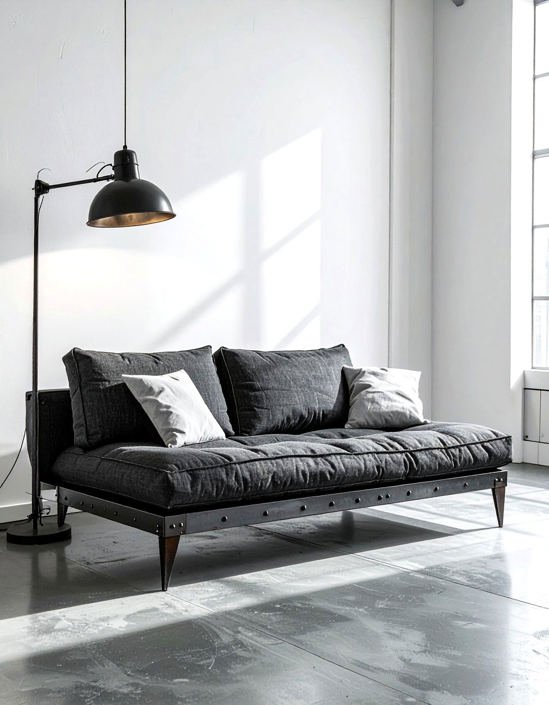 Industrial style futon - 30 living room futon ideas
