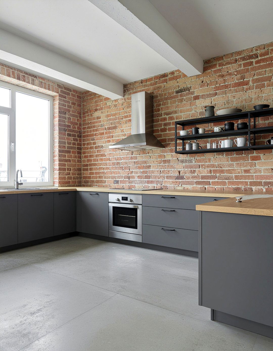 Industrial style kitchen with brick walls - 30 showstopper kitchen ideas