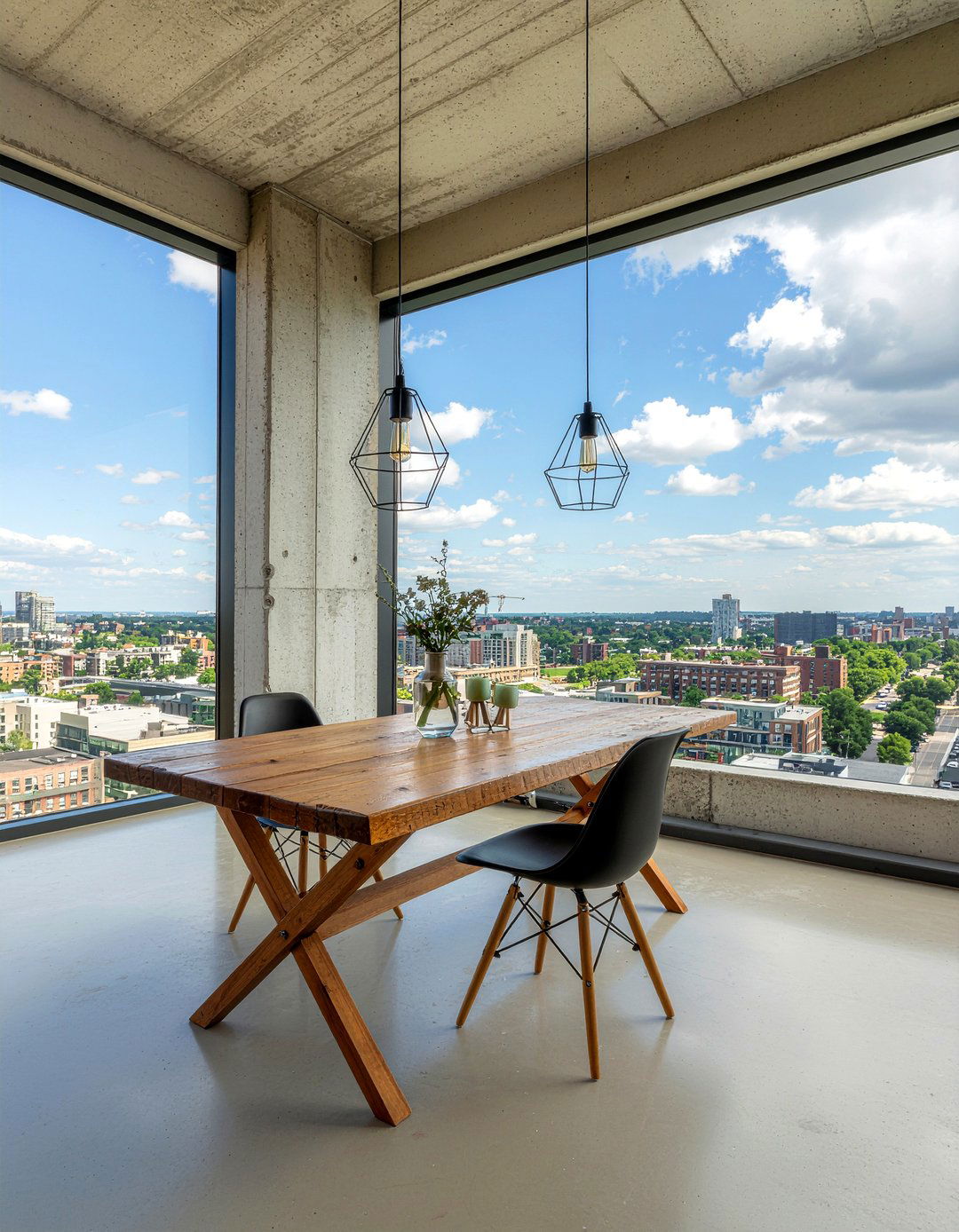 Industrial style penthouse dining - 30 penthouse dining room ideas