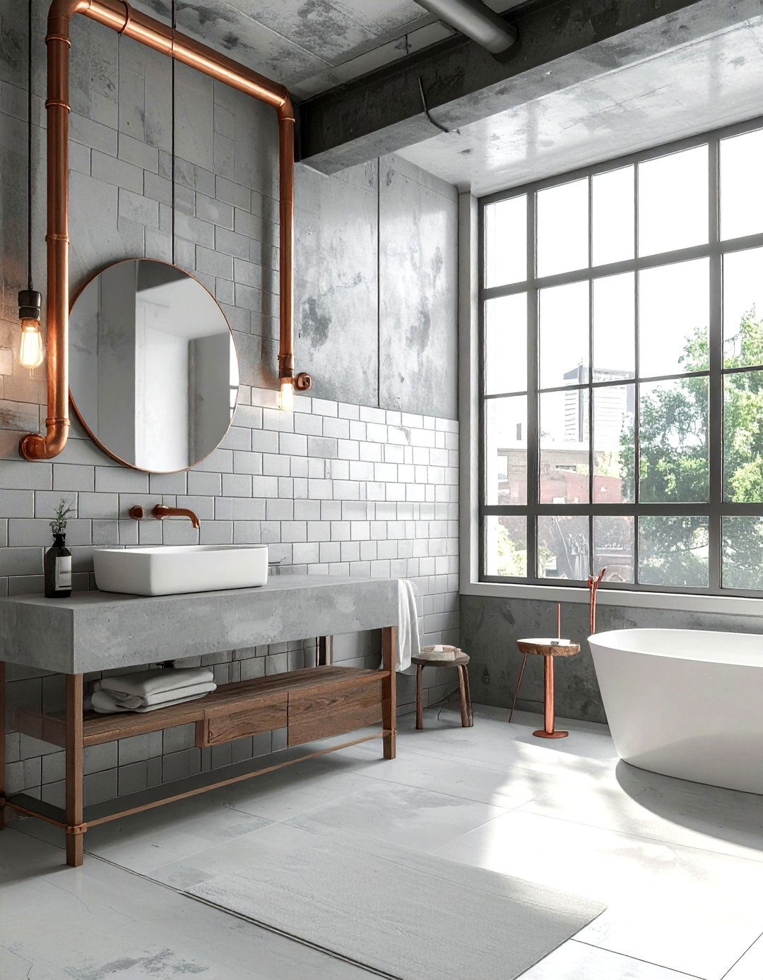 Industrial style subway tile bathroom - 30 subway tile bathroom ideas