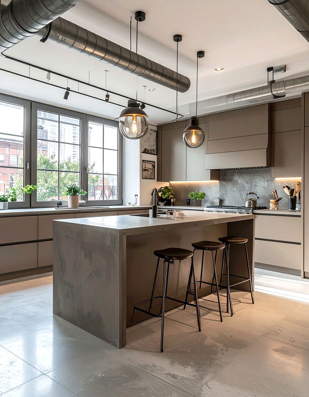 Industrial taupe kitchen - 30 taupe kitchen ideas