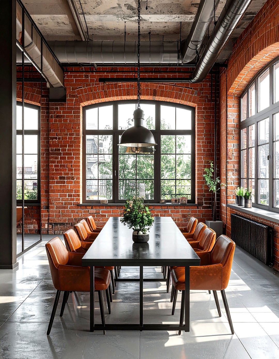 Industrial terracotta dining - 30 terracotta dining room ideas